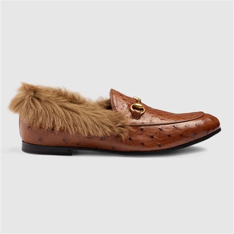 gucci ostrich loafers|Gucci wedge loafers.